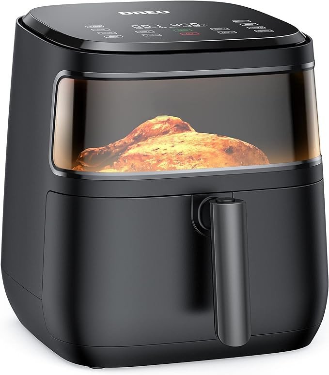 Dreo Air Fryer Pro Max, 6.8QT, 11-in-1 Digital Air Fryer Oven Cooker with Visible Window, 100 Recipes, Supports Customerizable Cooking, 100℉ to 450℉, LED Touchscreen, Easy to Clean, Shake Reminder